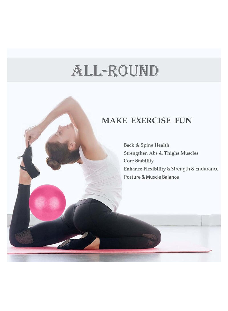SYOSI قطعتان من كرات البيلاتس الصغيرة وكرة العلاج وكرة التمرين الصغيرة وكرة الانحناء الصغيرة مقاس 9 بوصات وكرة الانحناء الصغيرة لتمارين اليوجا والبيلاتس وتدريب الانحناء الأساسي والعلاج الطبيعي - Image 2