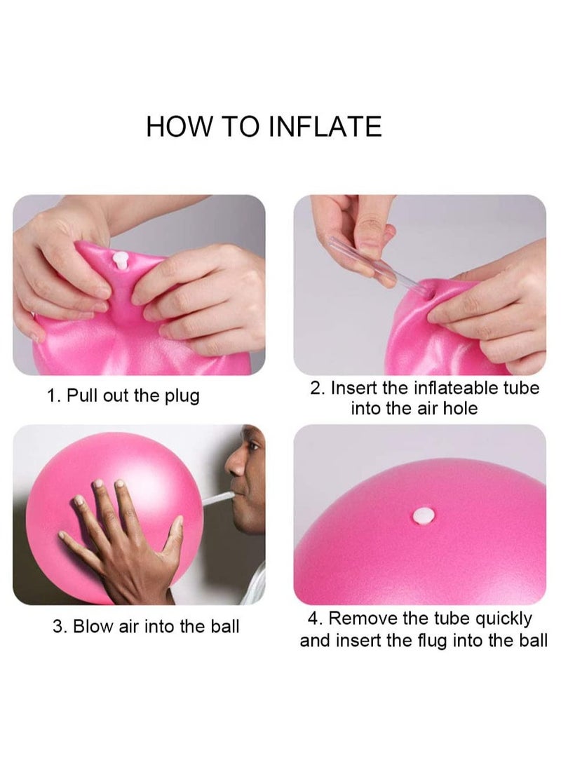 SYOSI قطعتان من كرات البيلاتس الصغيرة وكرة العلاج وكرة التمرين الصغيرة وكرة الانحناء الصغيرة مقاس 9 بوصات وكرة الانحناء الصغيرة لتمارين اليوجا والبيلاتس وتدريب الانحناء الأساسي والعلاج الطبيعي - Image 5