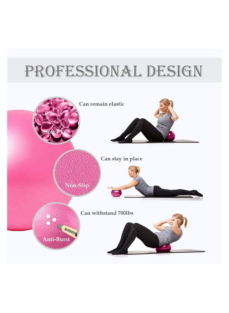 SYOSI قطعتان من كرات البيلاتس الصغيرة وكرة العلاج وكرة التمرين الصغيرة وكرة الانحناء الصغيرة مقاس 9 بوصات وكرة الانحناء الصغيرة لتمارين اليوجا والبيلاتس وتدريب الانحناء الأساسي والعلاج الطبيعي - Image 3