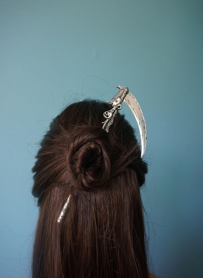 Sanlan Gothic Scythe Hair Stick Hair Pin Occult Magic Pagan Witch Wiccan Fantasy Accessories - Image 3