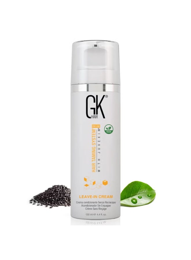 GK HAIR Global Keratin Leave In Conditioner Cream (4.4 Fl Oz/130ml) Conditioning Hydrating Smoothing Moisturizing & Frizz Control For Dry Damaged Hair Taming before Swimming or Exercise