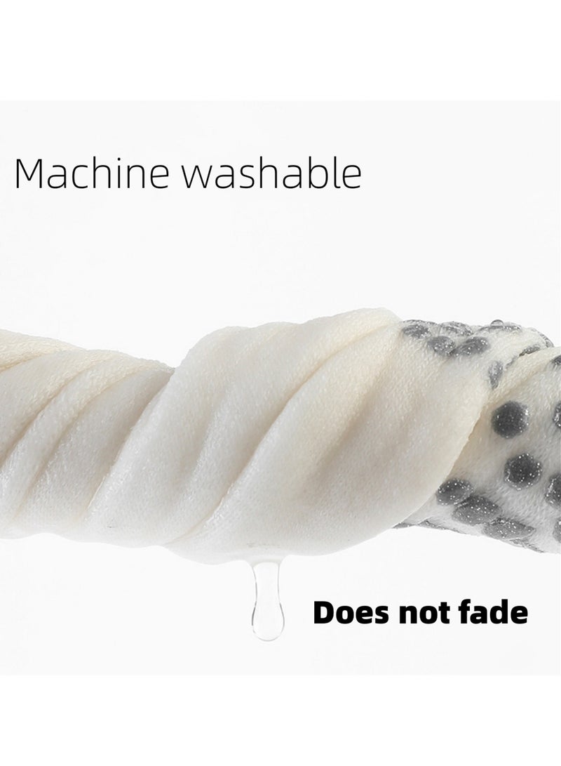 NOVOLAN Women's Yoga Socks Autumn & Winter Pilates Socks Fitness Socks Stockings Anti-Slip Particles Yoga Socks Cotton Women's Mid-Tube Terry Sports Socks Ballet Dance Thick Warm (white) - Image 5