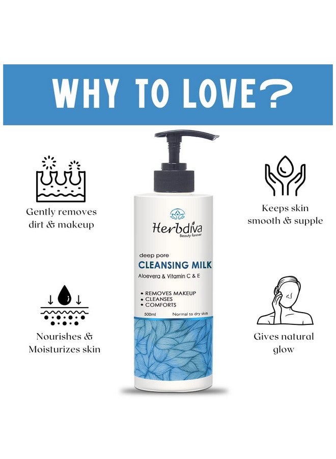 هيربيفا حليب منظف بفيتامين سي و إي 500 مل | تنظيف عميق للمسام وتنقية البشرة، إشراقة فورية - Image 4