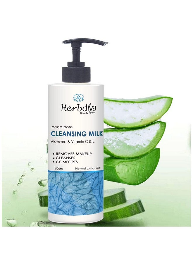 هيربيفا حليب منظف بفيتامين سي و إي 500 مل | تنظيف عميق للمسام وتنقية البشرة، إشراقة فورية - Image 3