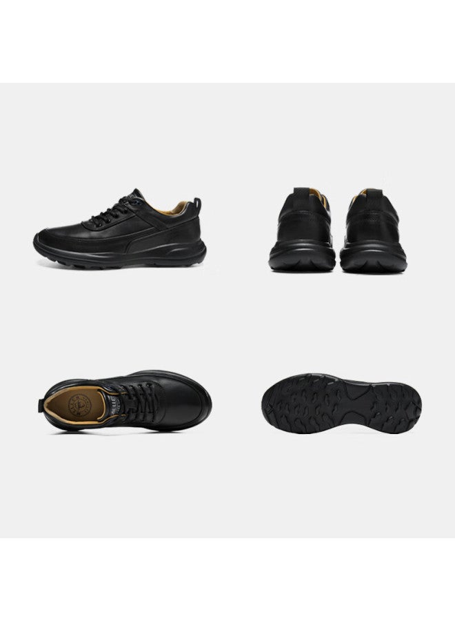 Mellen Business Casual Comfortable Breathable Low-top Lace-up Round Toe Leather Shoes For Men, Mf767701, Black, Size 42 - Image 4