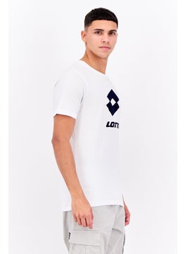 LOTTO Men Sportswear Fit Short Sleeves Brand Logo T-shirt, White  - Image 2