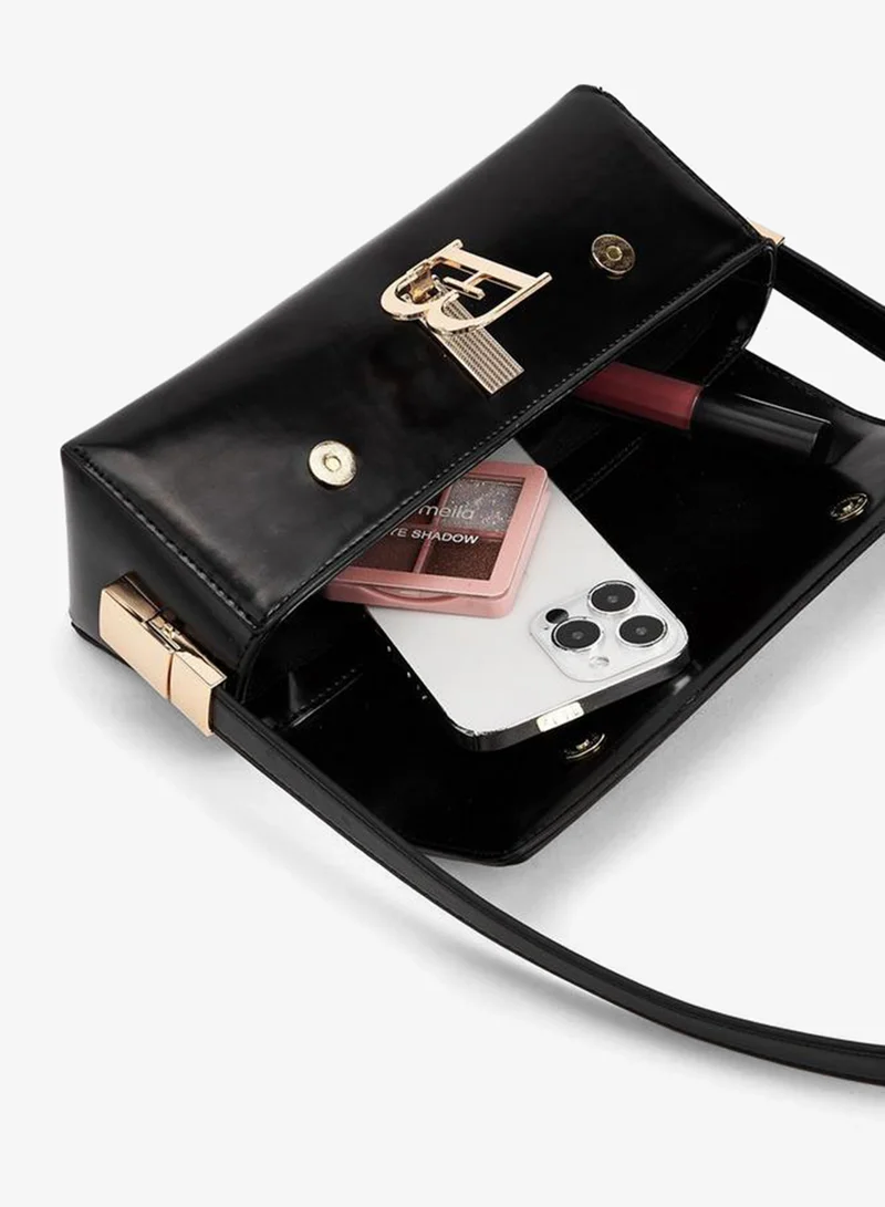 Flora Bella By Shoexpress BLACK Flora Bella Shoulder Bag with Magnetic Button Closure for Women | Best Price UAE