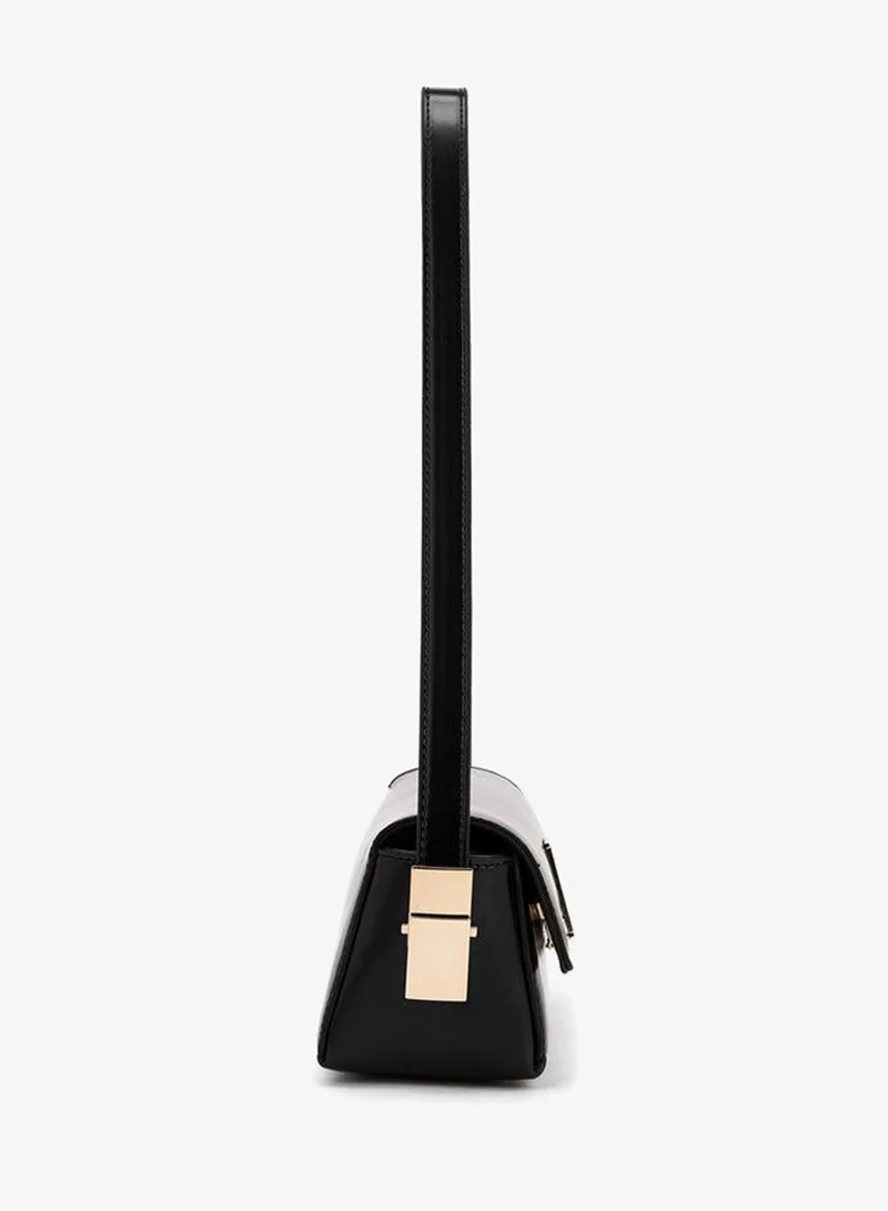 Flora Bella By Shoexpress BLACK Flora Bella Shoulder Bag with Magnetic Button Closure for Women | Best Price UAE