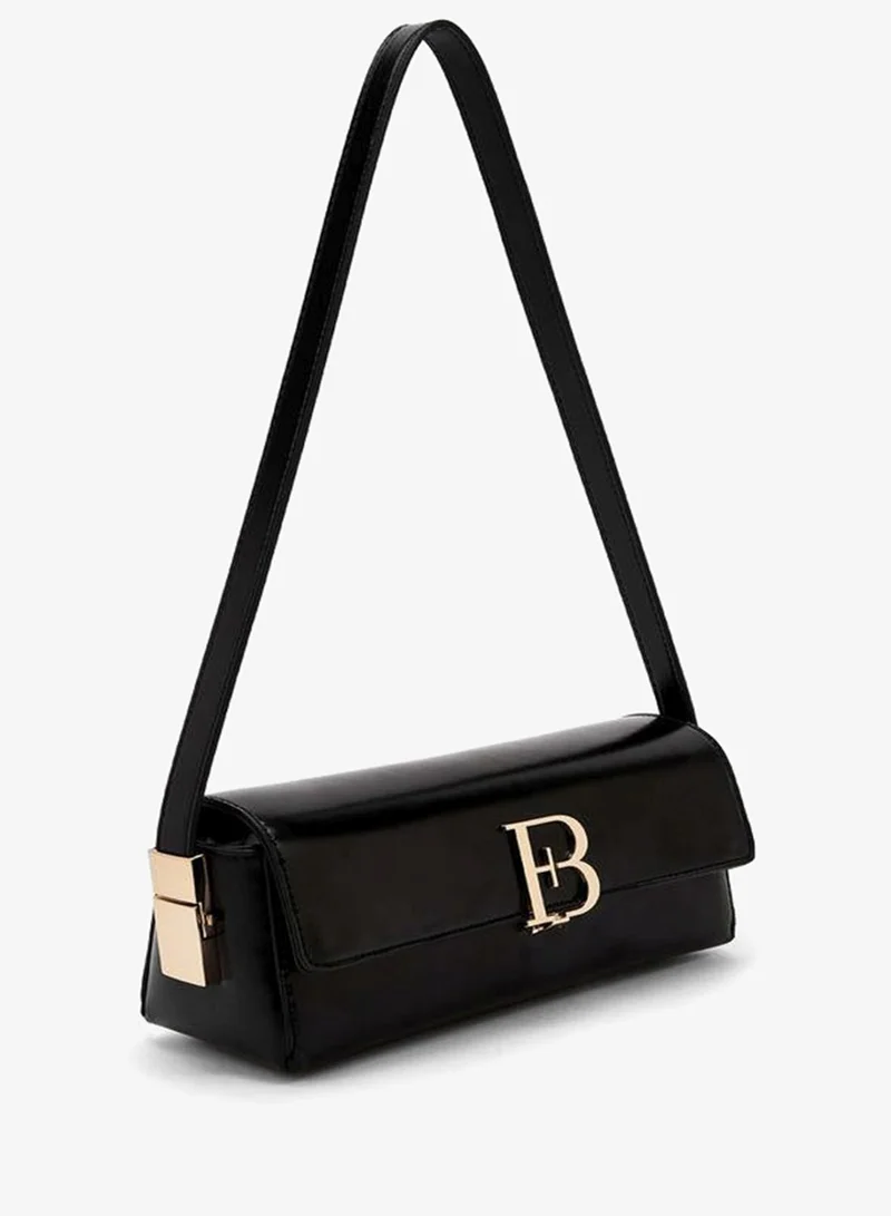 Flora Bella By Shoexpress BLACK Flora Bella Shoulder Bag with Magnetic Button Closure for Women | Best Price UAE