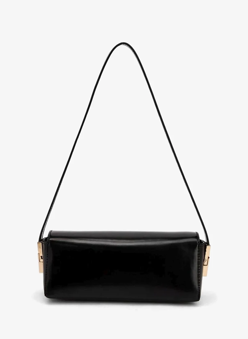 Flora Bella By Shoexpress BLACK Flora Bella Shoulder Bag with Magnetic Button Closure for Women | Best Price UAE