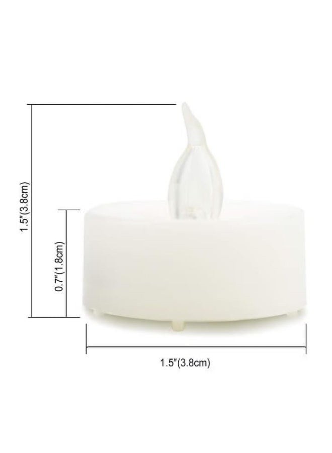 12 LED Flameless Battery Operated Candles, Faux Sparkling Electric Candles for Party Lighting, Christmas and Wedding Decorations, Long-Lasting Batteries Included, Creamy White Color - Image 2