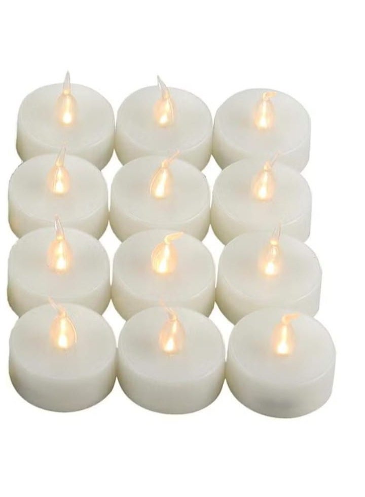 12 LED Flameless Battery Operated Candles, Faux Sparkling Electric Candles for Party Lighting, Christmas and Wedding Decorations, Long-Lasting Batteries Included, Creamy White Color - Image 4