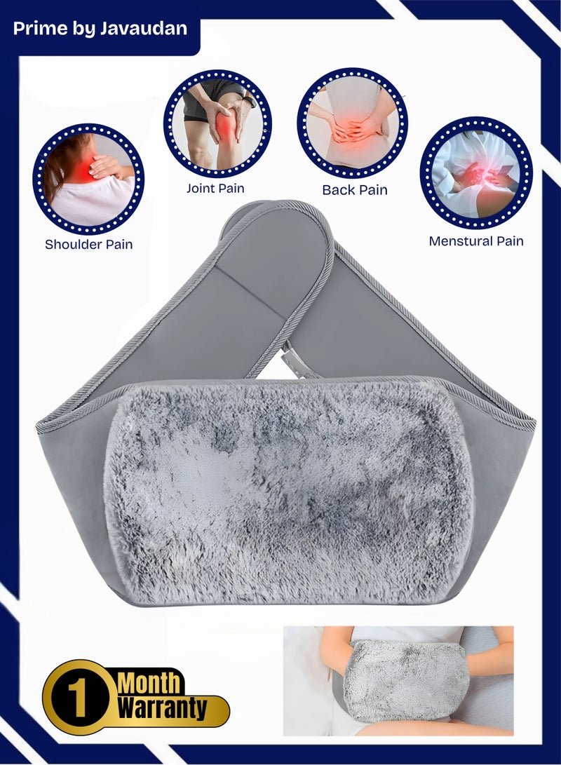 برايم بي جافاودان حزام كيس الماء الساخن الكهربائي لتخفيف آلام الجسم، وسادة تدفئة قابلة لإعادة الشحن مع غطاء من الصوف لتخفيف آلام الجسم، وتدفئة اليدين، وتخفيف آلام التهاب المفاصل، وتشنجات الدورة الشهرية، والعلاج الساخن والبارد - Image 1
