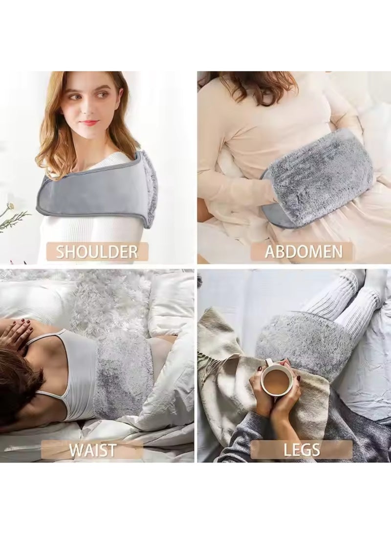 برايم بي جافاودان حزام كيس الماء الساخن الكهربائي لتخفيف آلام الجسم، وسادة تدفئة قابلة لإعادة الشحن مع غطاء من الصوف لتخفيف آلام الجسم، وتدفئة اليدين، وتخفيف آلام التهاب المفاصل، وتشنجات الدورة الشهرية، والعلاج الساخن والبارد - Image 4