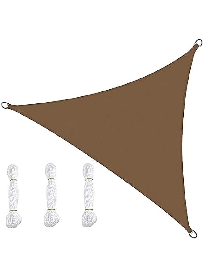 Generic Sun Shade Sail Triangle Waterproof Sun Shade 95% UV Block Canopy for Patio Backyard Lawn Garden Outdoor Activities with Fixing Kit (2x2x2m(6.5x6.5x6.5ft),Brown)  - Image 1