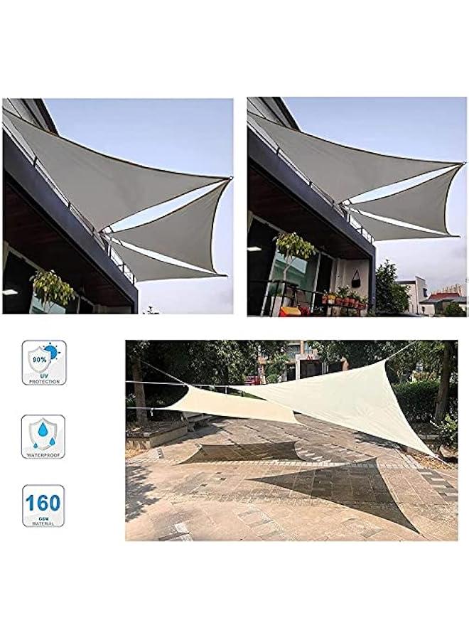 Generic Sun Shade Sail Triangle Waterproof Sun Shade 95% UV Block Canopy for Patio Backyard Lawn Garden Outdoor Activities with Fixing Kit (2x2x2m(6.5x6.5x6.5ft),Brown)  - Image 5