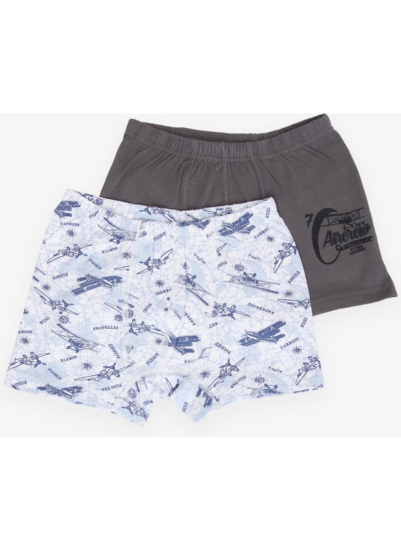 Katamino Boy Boxer 2-Pack Sky Themed Airplane Pattern 1-12 Years, Mixed Color  - Image 1