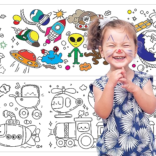 KolorFish Coloring Re-Stick Drawing Paper Roll For Kids, 118X12 Inch Large Coloring Poster For Toddlers, Art Paper Crafts Gift For Class Home Birthday Party (Science Technology & Life, 3 M),Watercolor - Image 4