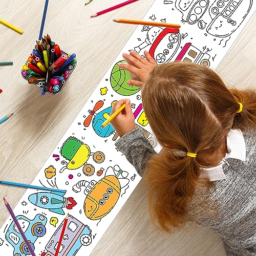 KolorFish Coloring Re-Stick Drawing Paper Roll For Kids, 118X12 Inch Large Coloring Poster For Toddlers, Art Paper Crafts Gift For Class Home Birthday Party (Science Technology & Life, 3 M),Watercolor - Image 3