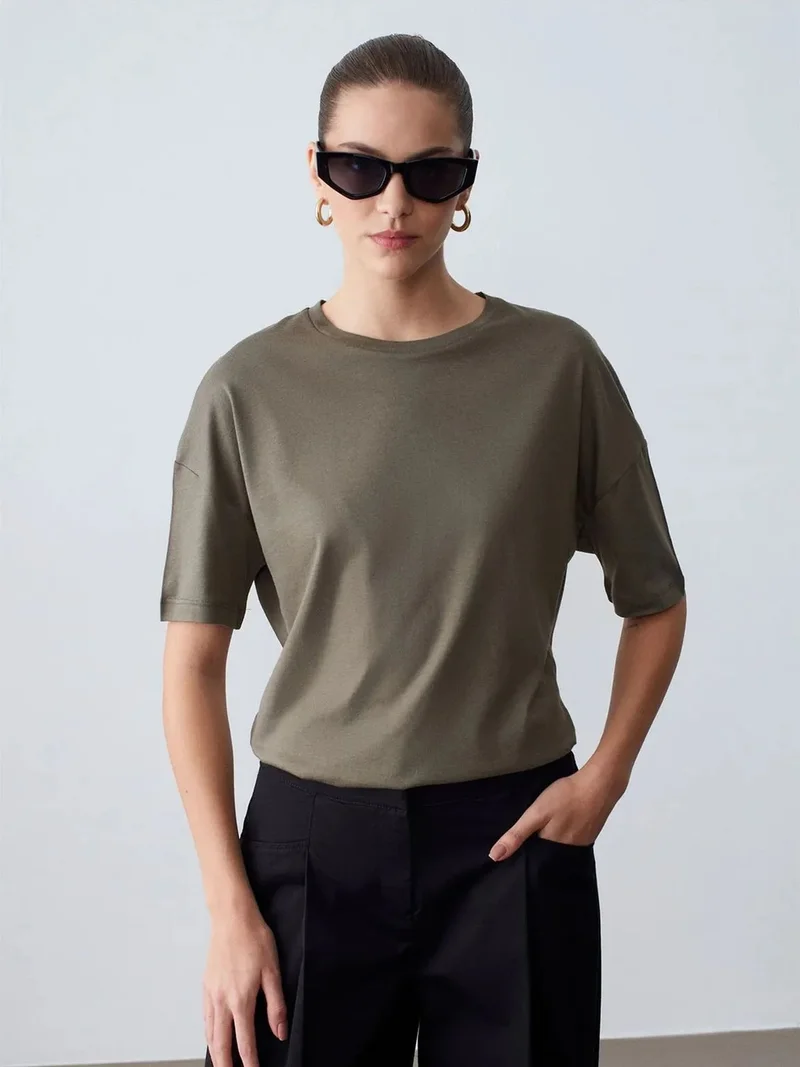 Dilvin DILVIN Women's Cotton Crew Neck T-Shirt