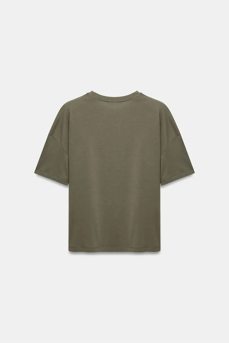 Dilvin Khaki Green DILVIN Women's Cotton Crew Neck T-Shirt for Women | Best Price UAE