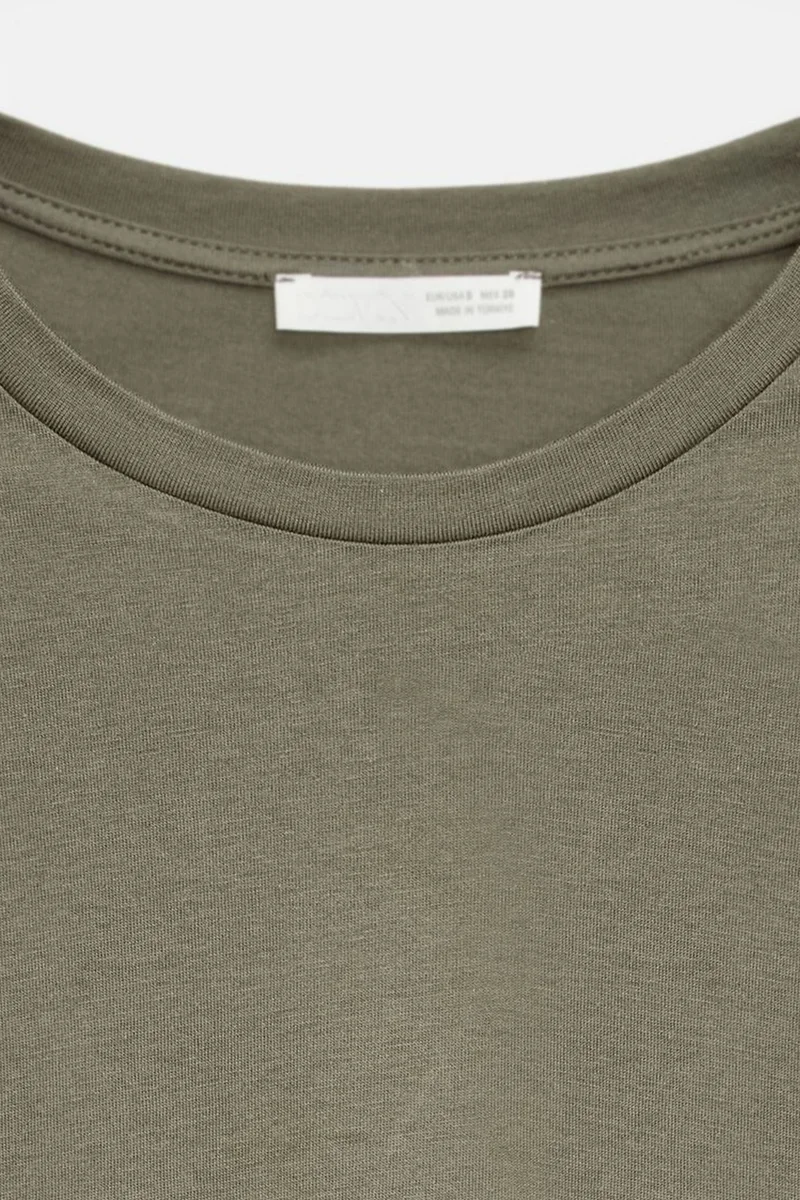 Dilvin Khaki Green DILVIN Women's Cotton Crew Neck T-Shirt for Women | Best Price UAE