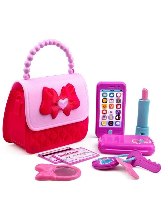 Playkidz Princess My First Purse Set 8 Pieces Kids Play Purse And Accessories, Pretend Play Toy Set With Cool Girl Accessories, Includes Phone And Bag With Lights And Sound  - Image 1