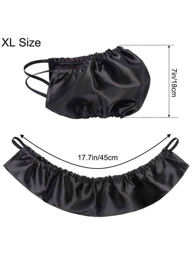 MIKIMIQI - Ikimiqi Men Beard Bandana 2 Pack Xl Size Men Beard Bib Black Beard Covers Soft And Silky Satin Facial Hair Apron Guard Bonnet Rag Man Bedtime Bib Beard Cap Oversize Bib For Big Long Beard - Image 1