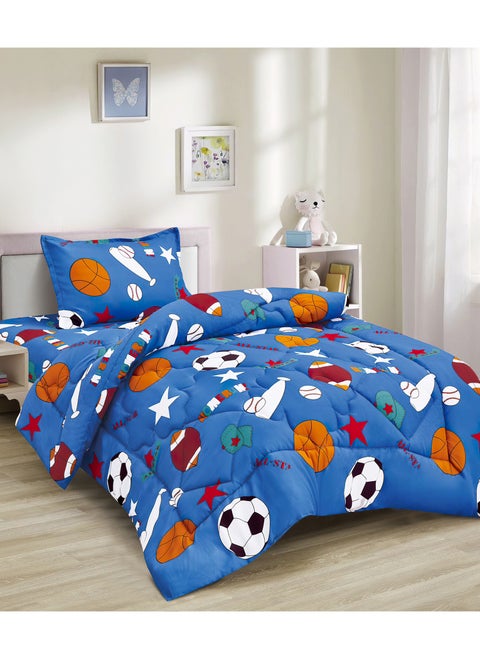 3-Piece kids Medium Filling Comforter set Reversible Bed Set Single Size 170x220 cm for Boys & Girls