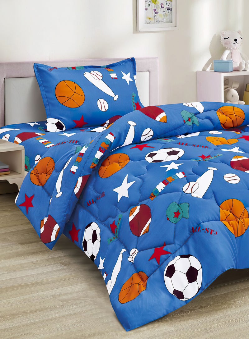 Ming Li 3-Piece kids Medium Filling Comforter set Reversible Bed Set Single Size 170x220 cm for Boys & Girls - Image 2