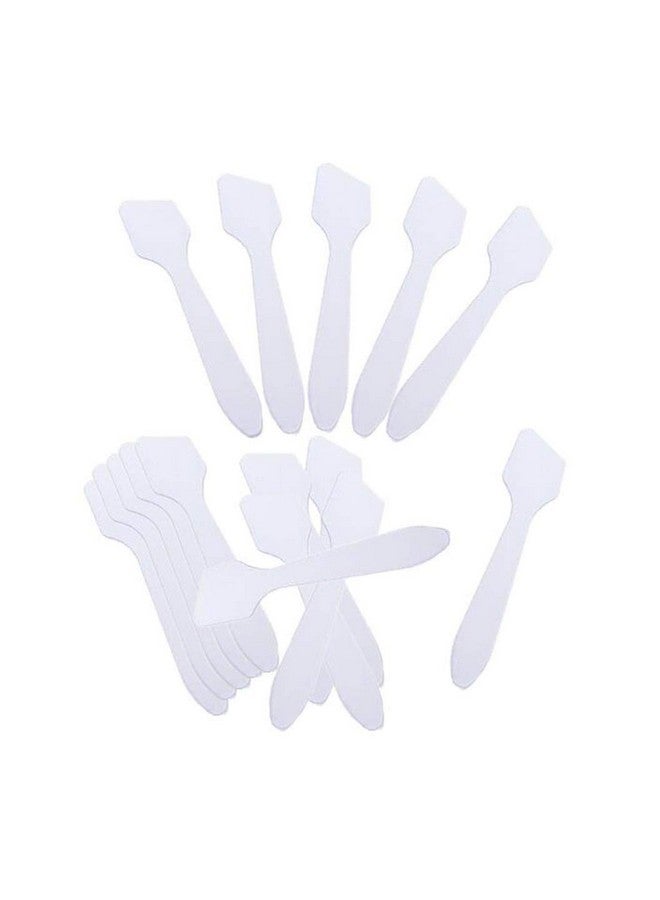 erioctry 100 Pcs Disposable Plastic 3.2 Spatulas Makeup Cosmetic Mask Frosted Tip Spatula Skin Care Facial Cream Spatula For Mixing And Sampling - Image 1