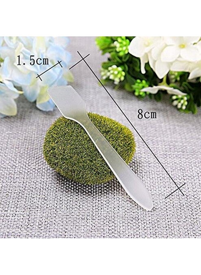 erioctry 100 Pcs Disposable Plastic 3.2 Spatulas Makeup Cosmetic Mask Frosted Tip Spatula Skin Care Facial Cream Spatula For Mixing And Sampling - Image 2