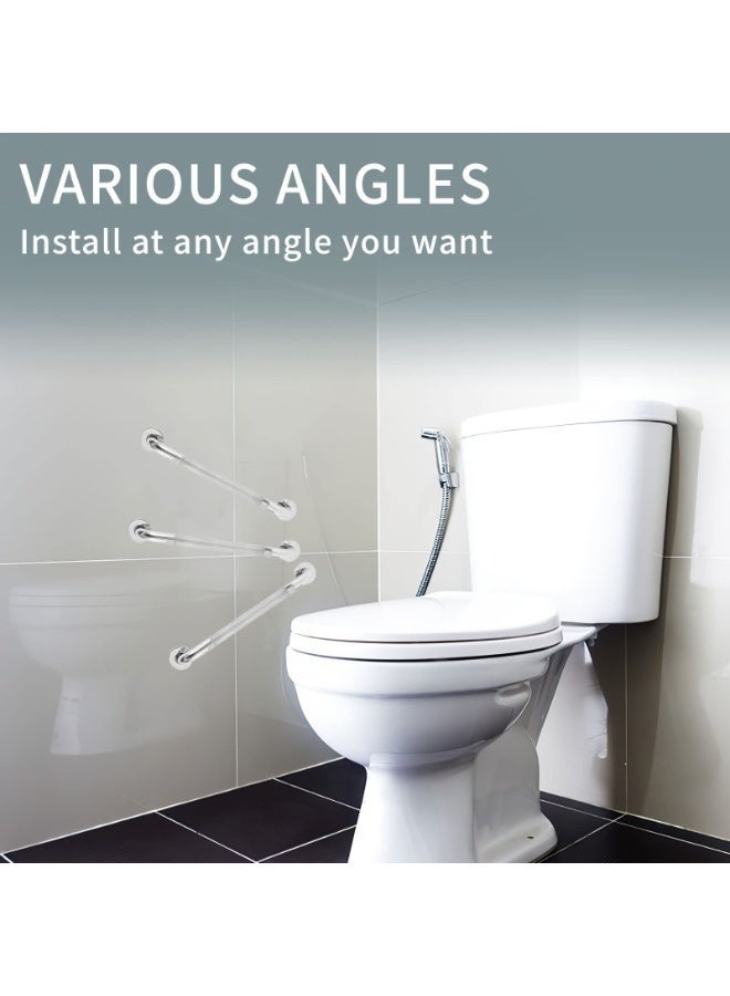 والالا قضيبان للاستحمام من الفولاذ المقاوم للصدأ 304 - درابزين أمان مانع للانزلاق بطول 40 سم، مناسب لكبار السن والحوامل | درابزين حمام متين مع تثبيت آمن (نمط شبكي) - Image 5