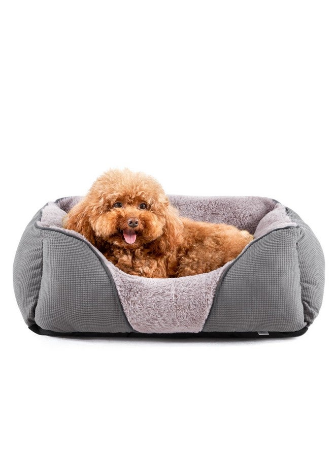 MIXJOY Washable Pet Beds for Dogs and Cats, Soft Orthopedic Puppy Bed With Anti-Slip Bottom, Calming Cuddler for Small Pets (20x19in, Grey) - Image 1