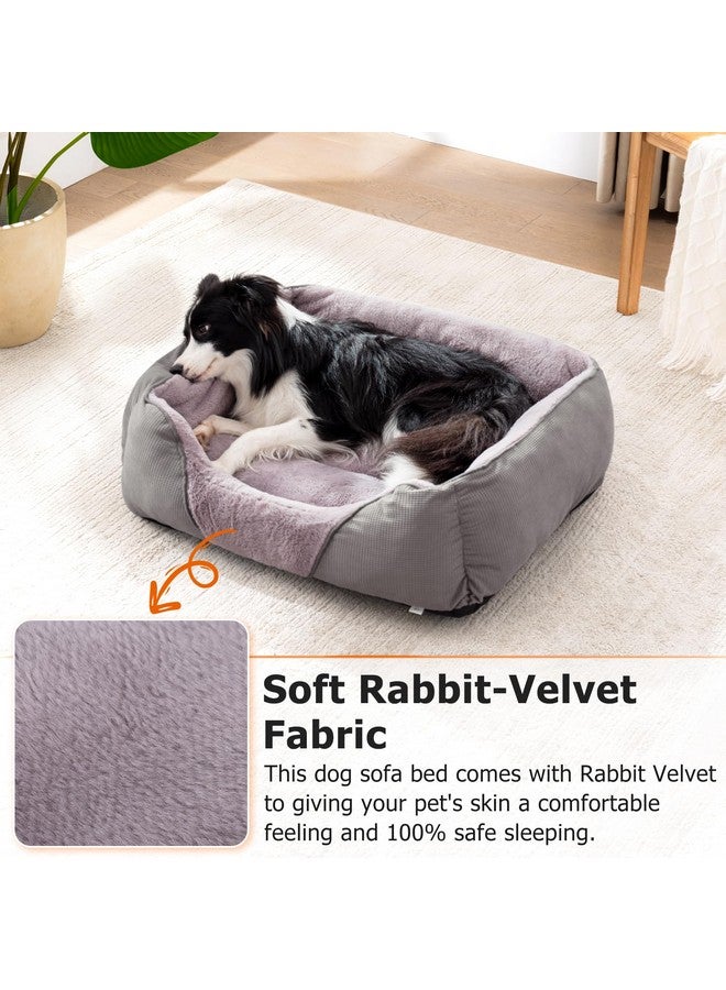MIXJOY Washable Pet Beds for Dogs and Cats, Soft Orthopedic Puppy Bed With Anti-Slip Bottom, Calming Cuddler for Small Pets (20x19in, Grey) - Image 2
