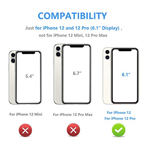 OT ONETOP ONETOP Compatible with iPhone 12 Compatible with iPhone 12 Pro Wallet Case with Card Holder, PU Leather Kickstand Card Slots Case, Double Magnetic Clasp Durable Shockproof Cover 6.1 Inch(Black) - Image 2
