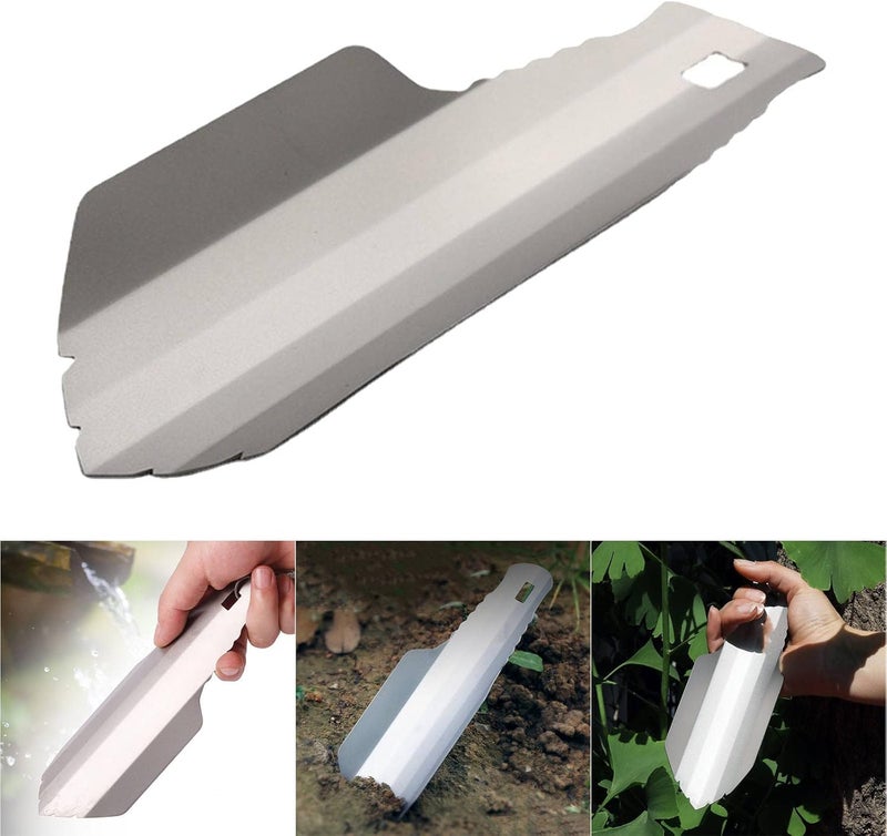 كلاراكو مجرفة محمولة من التيتانيوم النقي، خفيفة الوزن للغاية وصغيرة الحجم، متعددة الاستخدامات، مناسبة للتخييم والحفر والحدائق والصيد. - Image 4