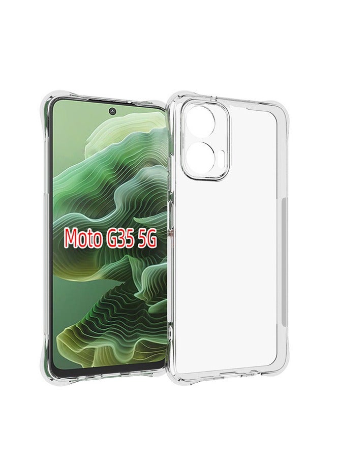 2 in 1 Motorola G35 5G Phone Case Cover & Screen Protector - Shockproof Clear Slim TPU Protective Phone Cover & Full Coverage Delicate Touch Tempered Glass Screen Protector for Motorola G35 5G - Image 5