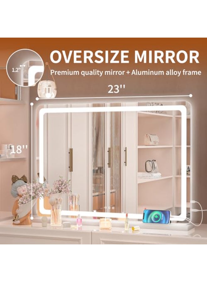 Hasipu Vanity Mirror with Lights 228 x 18 LED Makeup Mirror Lighted Makeup Mirror with Dimmable 3 Modes Touch Screen Control Vanity Mirror Round White - Image 3