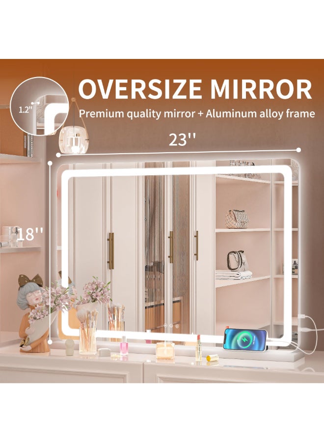 Hasipu Vanity Mirror with Lights 228 x 18 LED Makeup Mirror Lighted Makeup Mirror with Dimmable 3 Modes Touch Screen Control Vanity Mirror Round White - Image 4