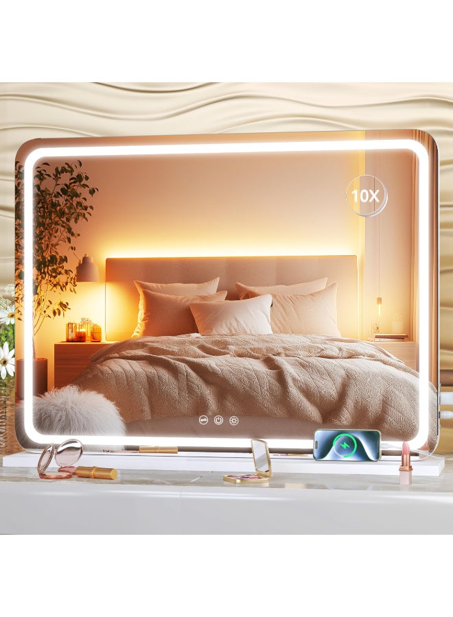 Hasipu Vanity Mirror with Lights 228 x 18 LED Makeup Mirror Lighted Makeup Mirror with Dimmable 3 Modes Touch Screen Control Vanity Mirror Round White - Image 2