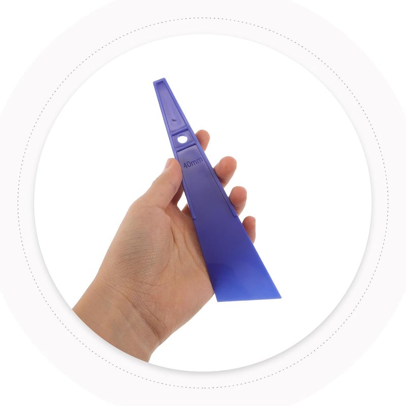 Healifty 9pcs Handheld Glue Spreader and Smear Stick Set for Leathercraft, Plastic Scrapers in Blue 20mm 30mm 40mm, Adhesive Applicators for DIY Leather and Woodworking Projects - Image 4