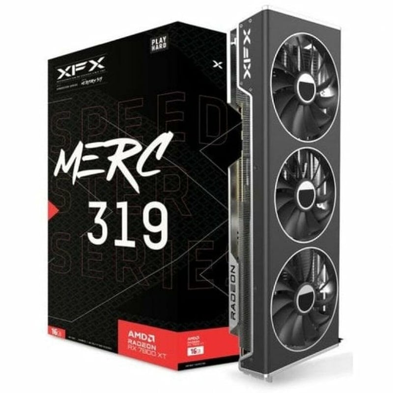 XFX Speedster MERC319 RX 7800 XT Black Gaming Graphics Card 16GB GDDR6 HDMI 3xDP, AMD RDNA 3 RX-78TMERCB9 - Image 1