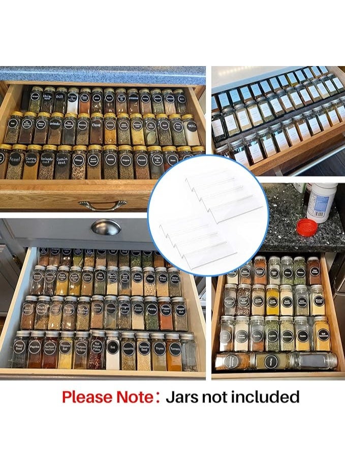 Set of 6 Spice Drawer Rack,Clear Acrylic Seasoning Jars Storage Drawers Organizer, Cabinet Countertops Expandable Storage Shelf - Image 4