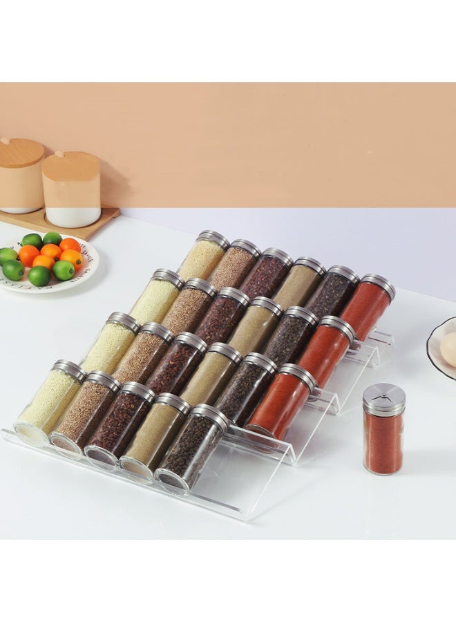 Set of 6 Spice Drawer Rack,Clear Acrylic Seasoning Jars Storage Drawers Organizer, Cabinet Countertops Expandable Storage Shelf - Image 1