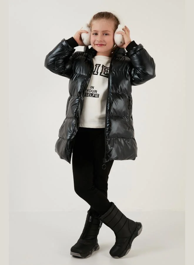 Lela  Lela Plush Lined Faux Fur Collar Detachable Hooded Winter Coat for Girls 5761908 for Women | Best Price UAE