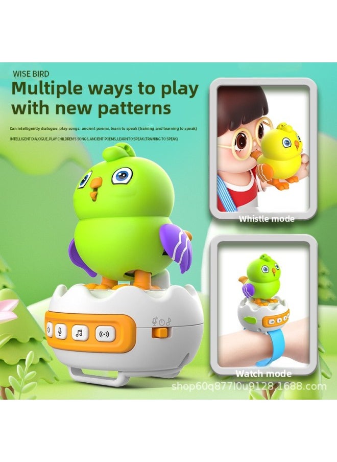 Children's Goo Goo Bird AI Intelligent Voice Dialogue Learn To Speak, Singing And Dancing Multifunctional Chick Simulation Toy-Color:Ai Smart Gugu Bird [yellow]