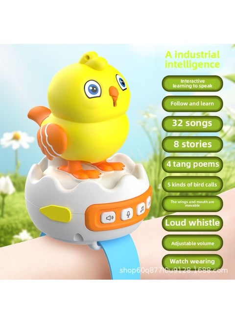 Children's Goo Goo Bird AI Intelligent Voice Dialogue Learn To Speak, Singing And Dancing Multifunctional Chick Simulation Toy-Color:Ai Smart Gugu Bird [yellow]