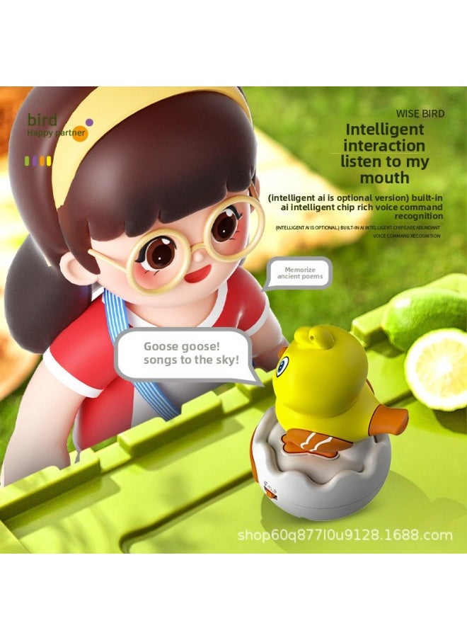 Children's Goo Goo Bird AI Intelligent Voice Dialogue Learn To Speak, Singing And Dancing Multifunctional Chick Simulation Toy-Color:Ai Smart Gugu Bird [yellow]