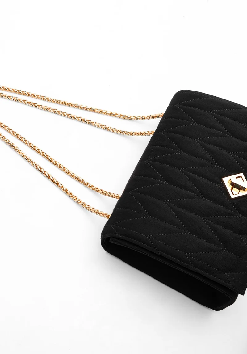 MARJIN Women's Gold Color Chain Shoulder Bag Delbin